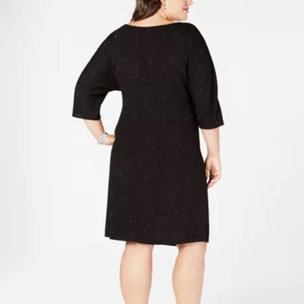 Robbie Bee‎ Plus Faux Wrap Dress Women Black Glitter 3X Evening Party Formal NWT - Picture 6 of 7